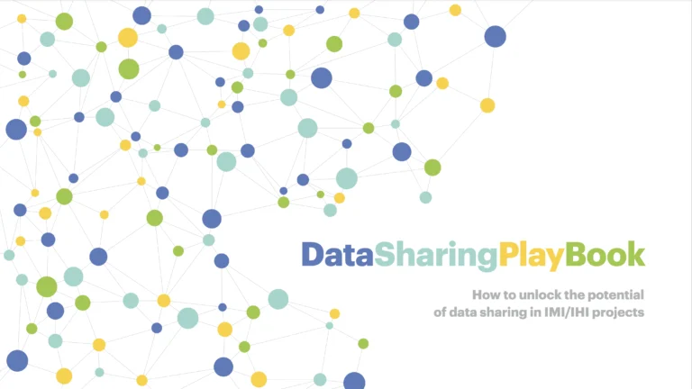 The cover of the IMI/IHI Data sharing playbook published in 2024