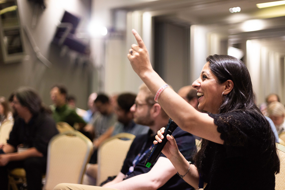 Munazah Andrabi during the lively conversation at the Empowering Knowledge Sharing session during the 2025 ELIXIR All hands